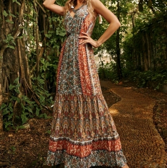 MULTICOLOR BOHEMIAN MAXI WESTERN/GYPSY … - Picture 4 of 10